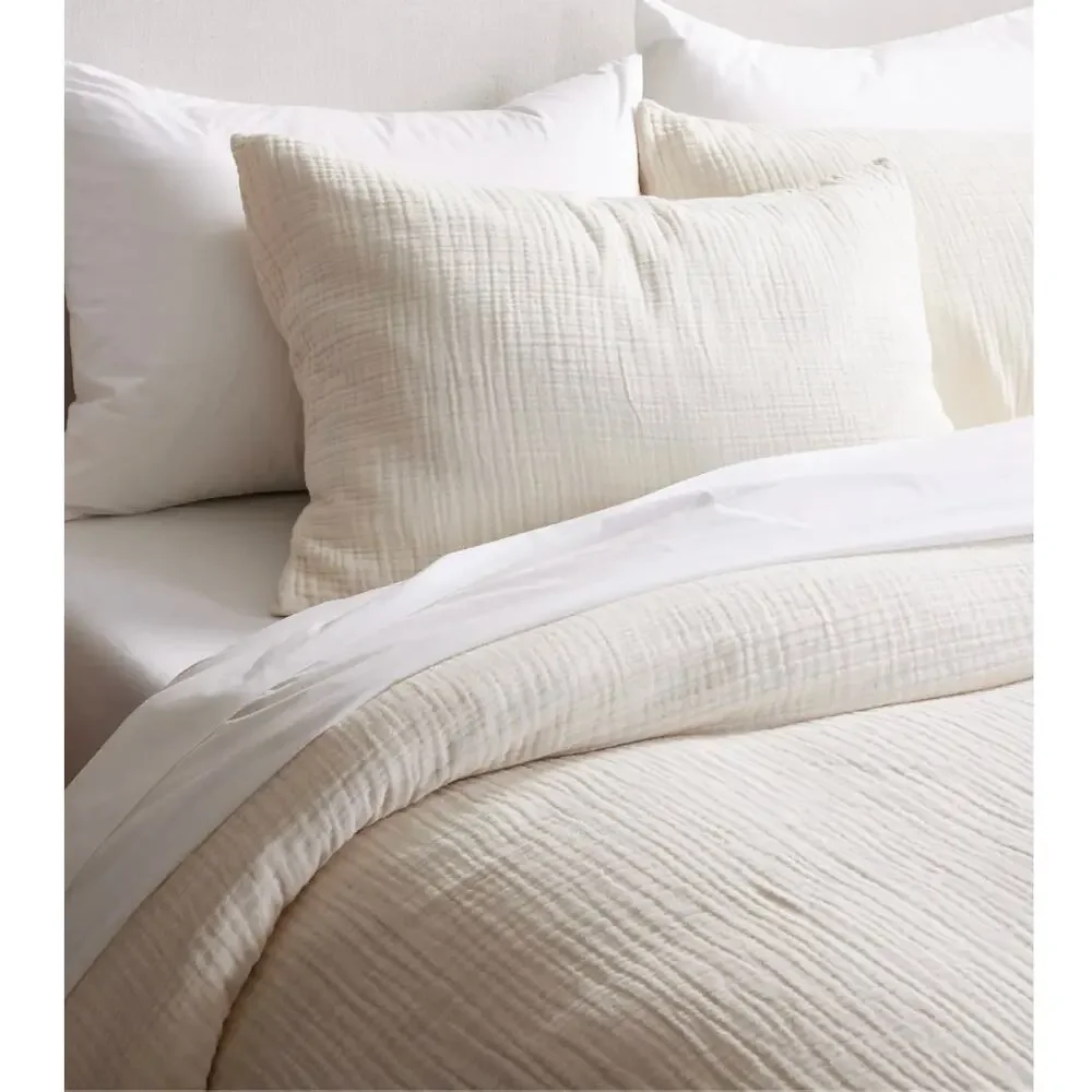 QUINCE Organic Cotton Gauze Duvet Set FULL/QUEEN in UNDYED